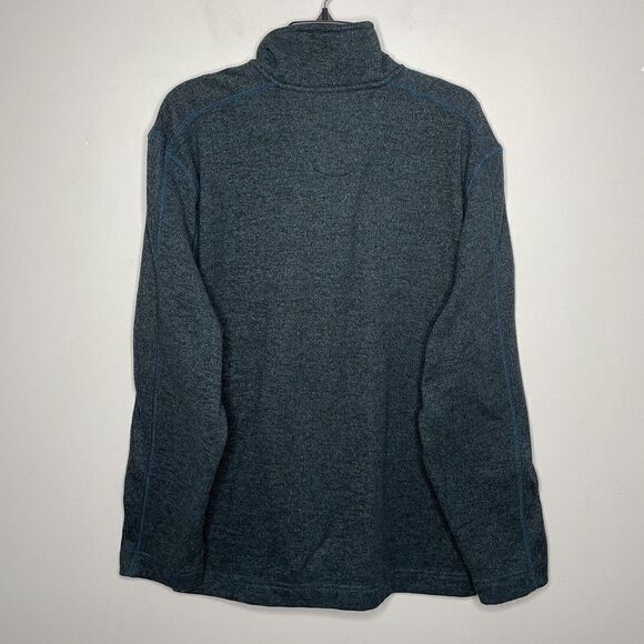 VAN HEUSEN Sweater Mens XXL 1/4-Zip Knit Pullover Fleece-Lined Button Charcoal - Picture 3 of 7